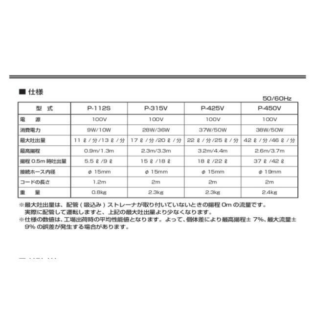 レイシー たて型ポンプ P-315V 水中ポンプ RF-90V推奨ポンプ レイシー たて型ポンプ P-315V 水中ポンプ RF-90V推奨ポンプ