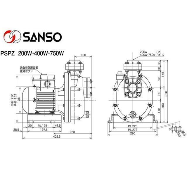 三相電機 40PSPZ-4033B 自吸式ヒューガルポンプ 循環ポンプ 【メーカー 