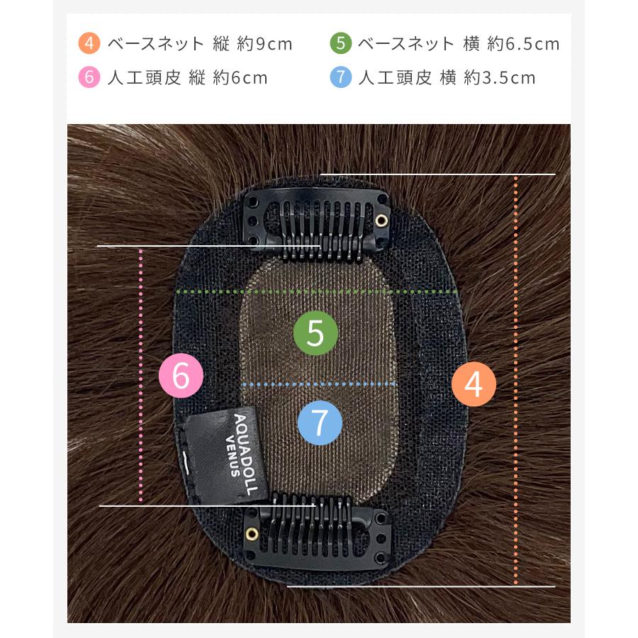 AQUADOLL 部分ウィッグ 頭頂部 人毛 ヘアピース 自然 トップ