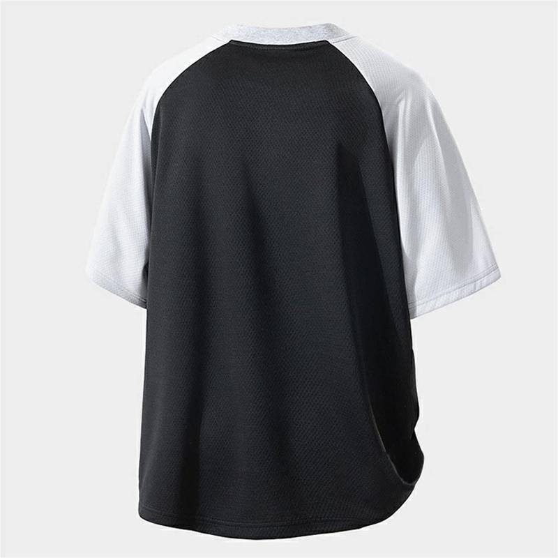 ハーフジップ メンズ 半袖 Tシャツ クルーネック トップス スポーツ