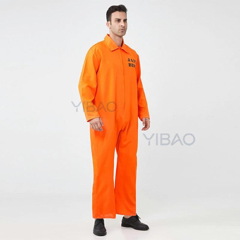 囚人服 囚人 コスプレ ハロウィン メンズ レディース オレンジ 衣装