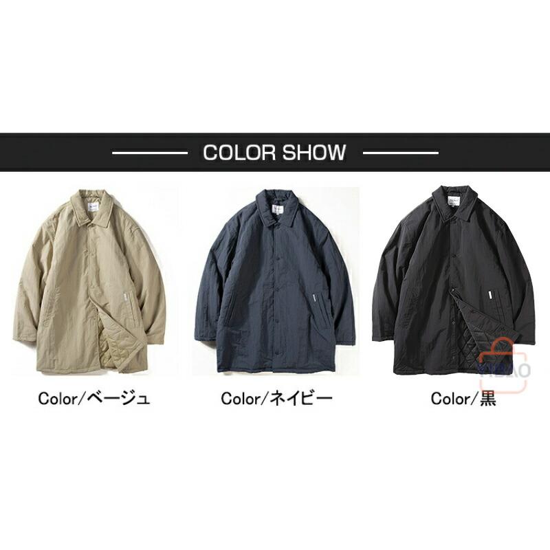 ステンカラーコート メンズ ビジネスコート 中綿入り ジャケット 厚手