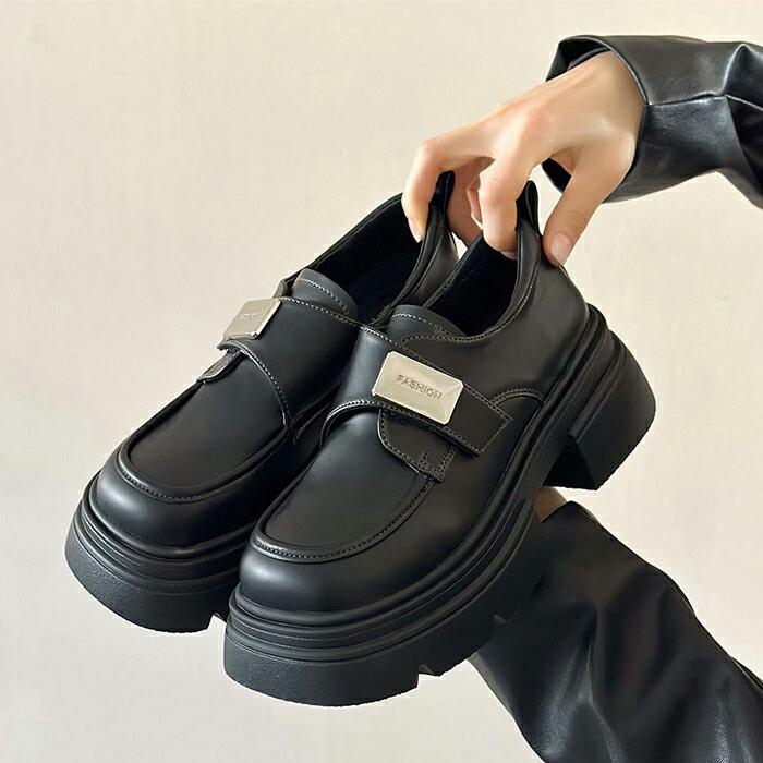 厚底ローファー レディース パンプス 5cmヒール スクール ローファー