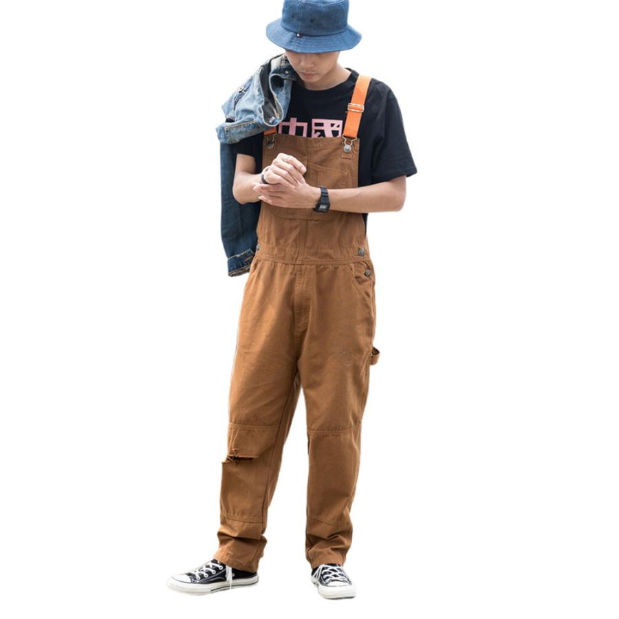 オーバーオール メンズ サロペット ワイド ゆったり カップル デニム
