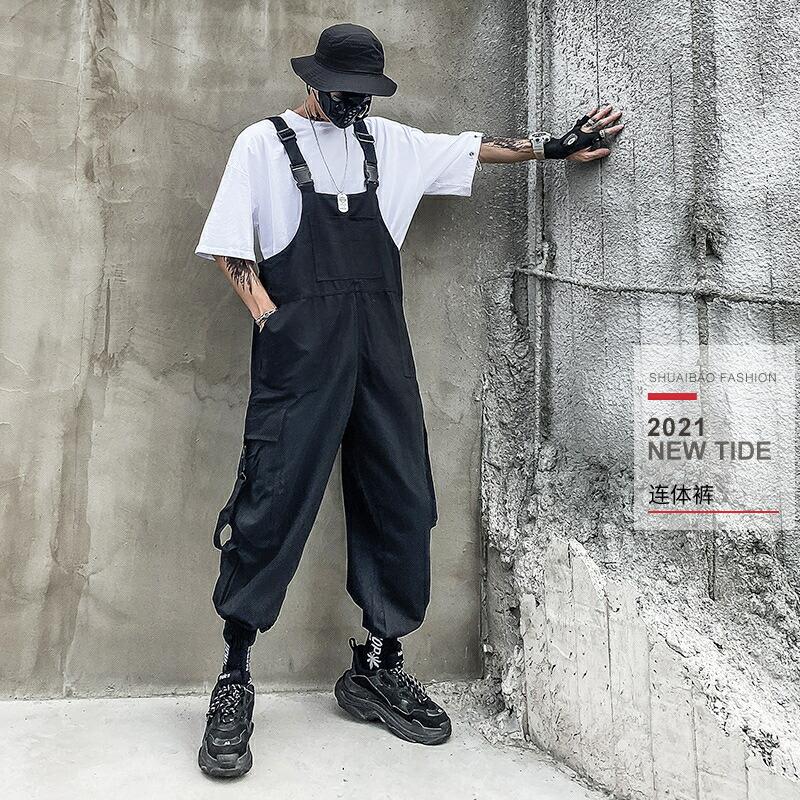 オーバーオール メンズ サロペット ワイド カジュアル レトロ 大きい