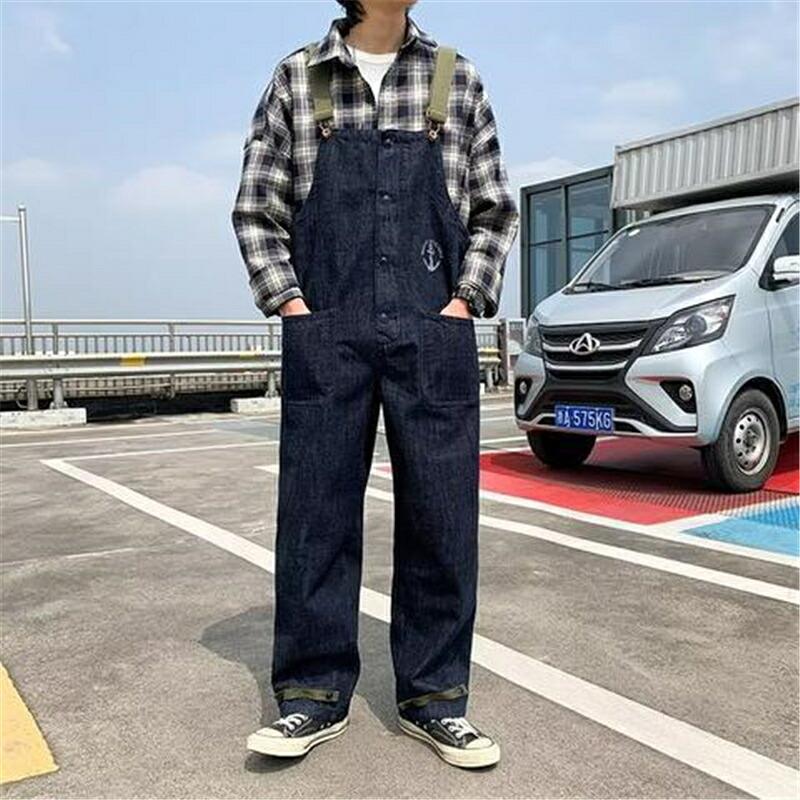 オーバーオール メンズ サロペット ワイド レトロ 夏 ウォッシュ