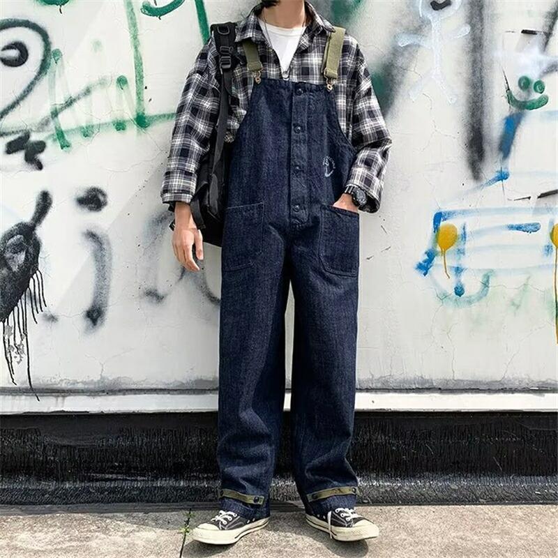 オーバーオール メンズ サロペット ワイド レトロ 夏 ウォッシュ