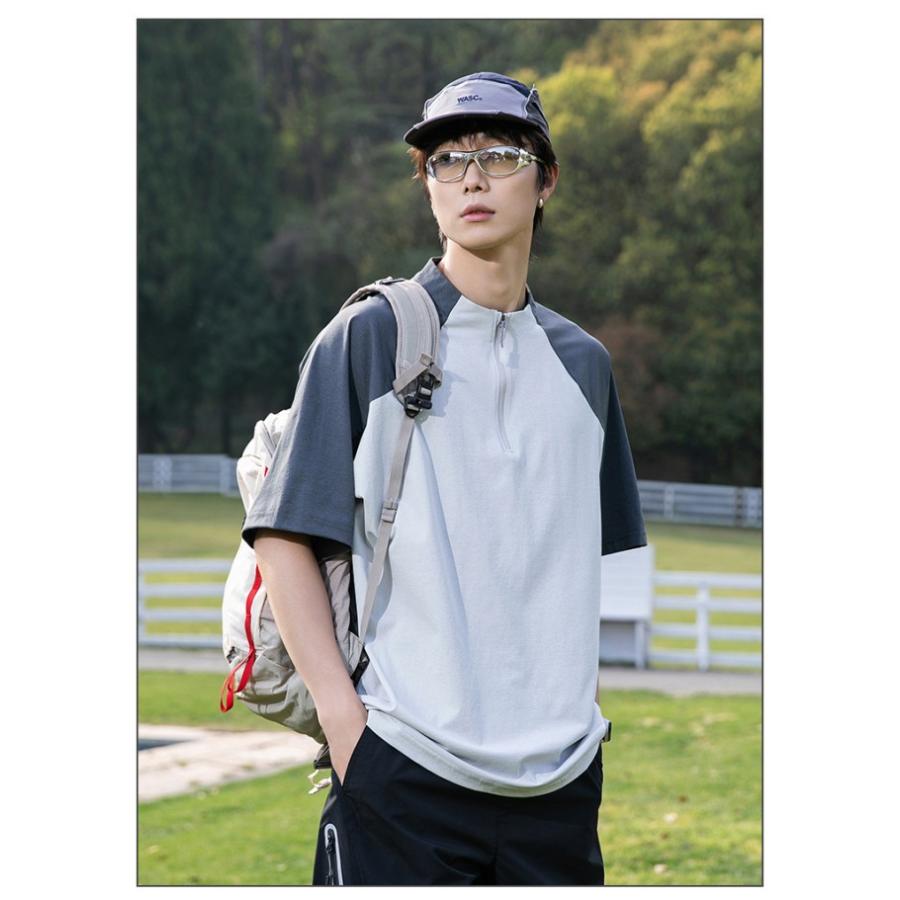 スポーツウェア 半袖 ハーフジップ Tシャツ メンズ レディース 接触冷