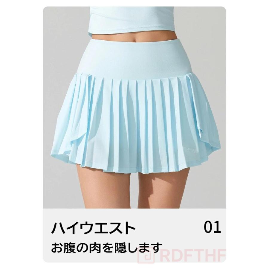 レディース テニススコート インナーパンツ付き プリーツ ミニスカート