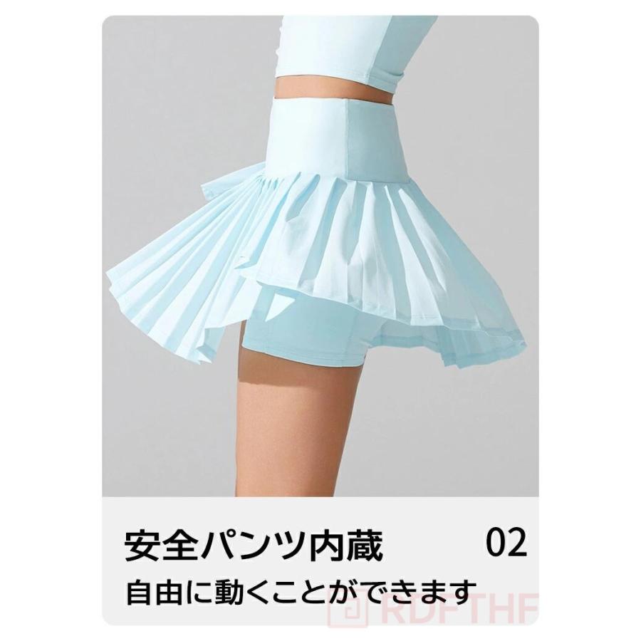 レディース テニススコート インナーパンツ付き プリーツ ミニスカート