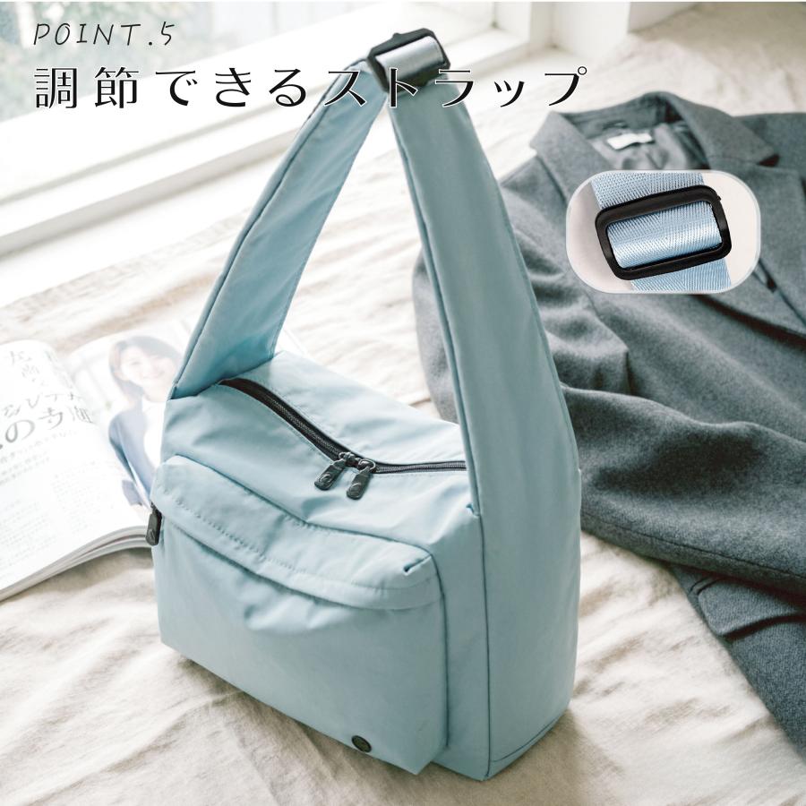 【JUNE】30cmファスナーショルダーバッグ　ナイロンオックスキルト ショルダーバッグ レディース 3WAY 斜めがけ ナイロン 軽量 撥水 大