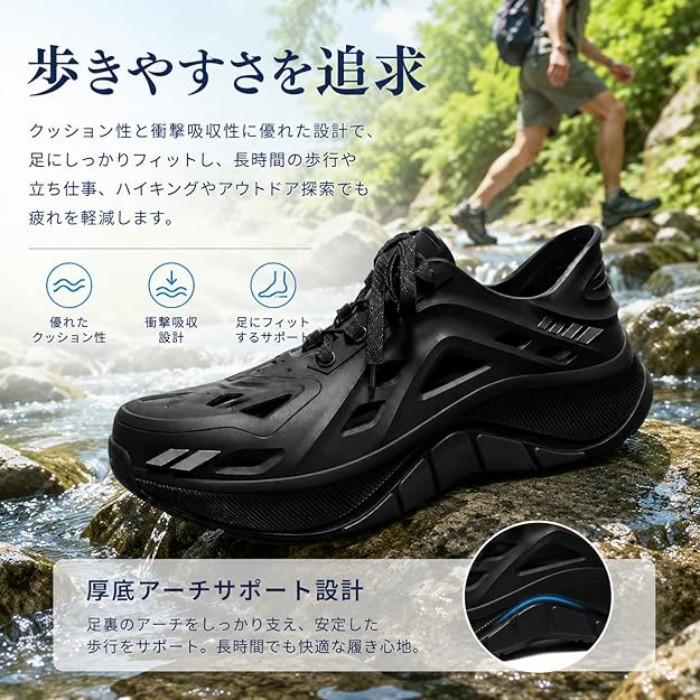 メンズ スポーツサンダル 水陸両用 厚底5cm EVA軽量 スニーカー