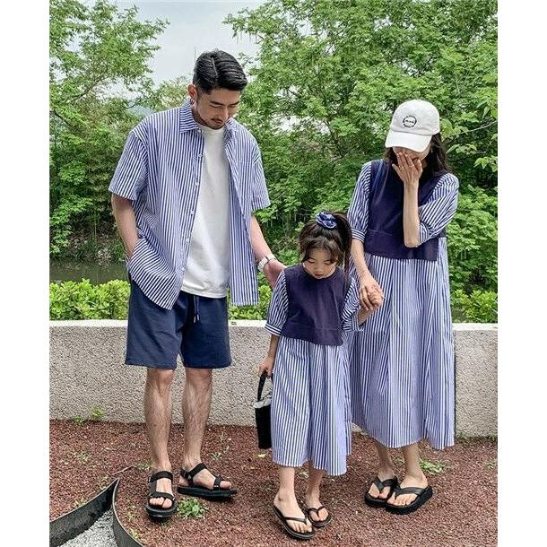 親子ペアルック Tシャツ ワンピース 半袖 夏 親子コーデ 家族お揃い