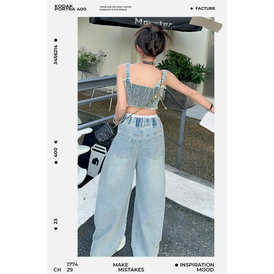 キッズ ダンス衣装 セットアップ 女の子 ヒップホップ デニム ダメージ
