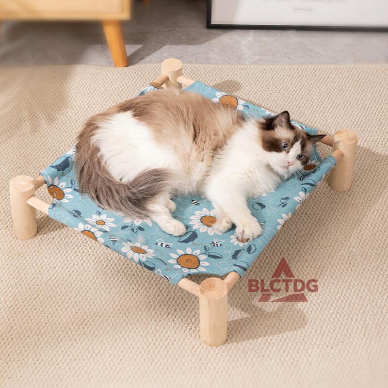 猫 ハンモック ベッド 木製 自立式 洗える キャットハンモック 室内用