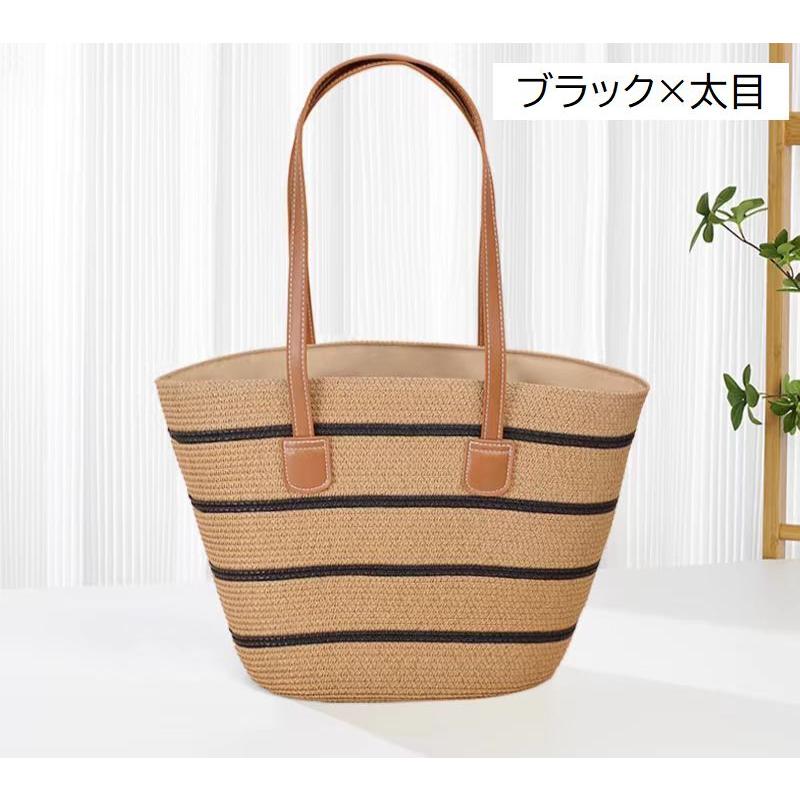 かごバッグ レディース トートバッグ ペーパーストロー 編みバッグ 大