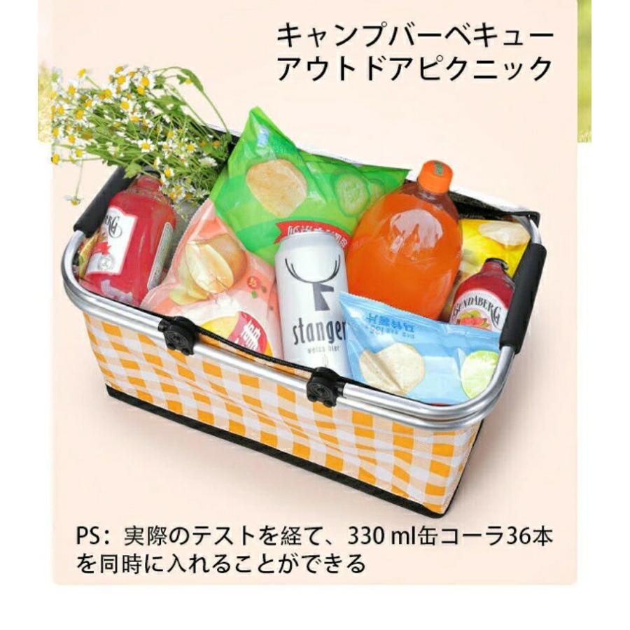 ピクニックバスケット 折りたたみ 30L 大容量 保冷 保温 蓋付き 手提げ