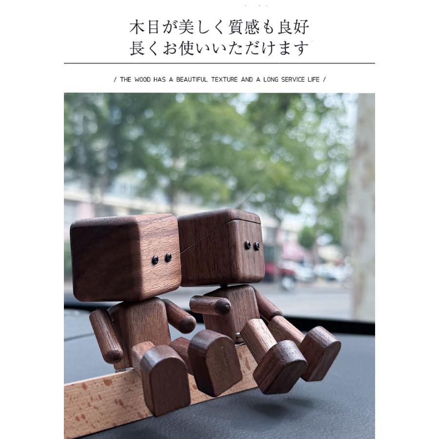 車載用 木製 揺れる人形 ダッシュボード オーナメント 足ぶら人形 車内