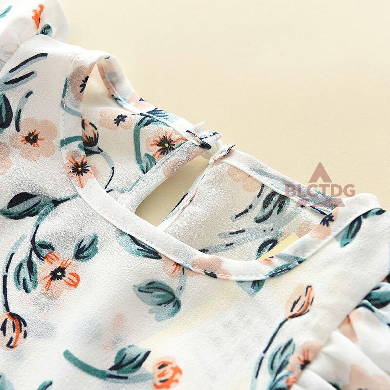 キッズ セットアップ 女の子 夏服 花柄 ノースリーブ 上下セット