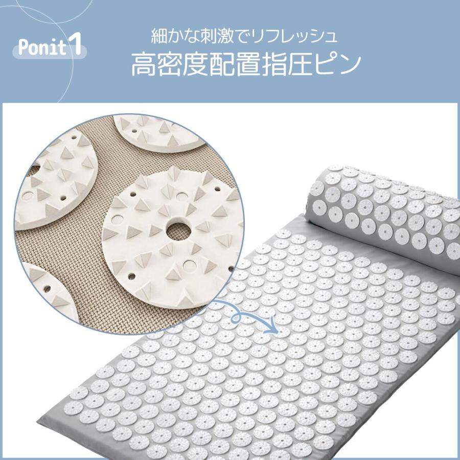 指圧マット 枕セット 足ツボマット アキュプレッシャーマット 厚手