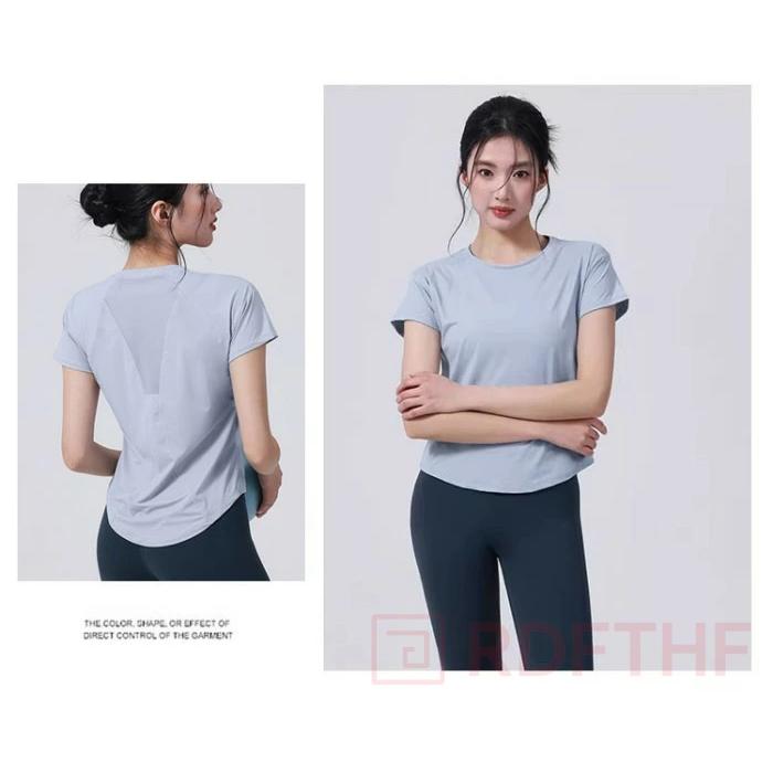 ヨガウェア トップス レディース 半袖 吸汗速乾 メッシュ Tシャツ