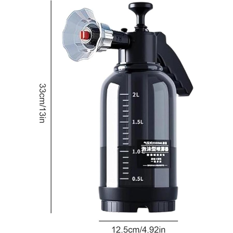 洗車 フォームガン 2L 蓄圧式 泡噴霧器 手動 加圧ポンプ式 高圧発泡