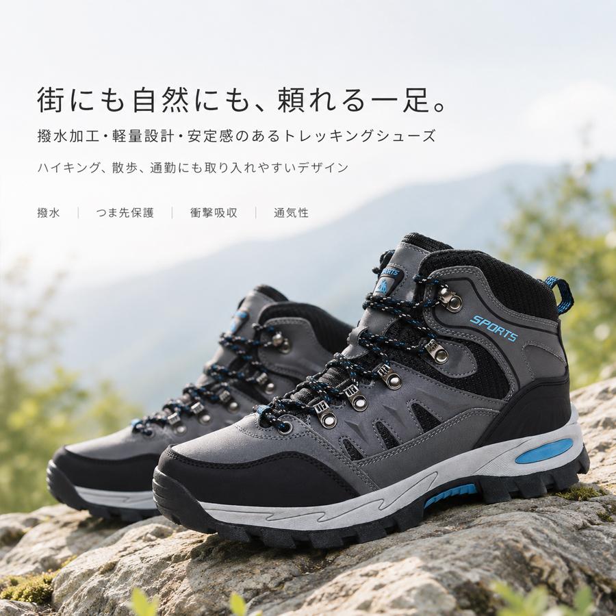 トレッキングシューズ 登山靴 男女兼用 メンズ レディース 撥水加工 幅広 軽量 ハイカット・ミドルカット ハイキングシューズ アウトドアスニーカー AquaDoor - 通販 - Yahoo ショッピング