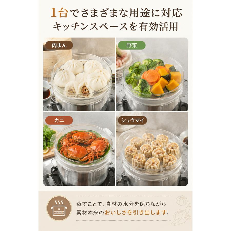 透明せいろ クリアせいろ 蒸し器 中華せいろ 蓋付き 電子レンジ対応 PC