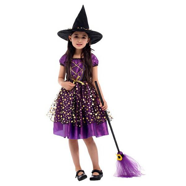ハロウィン コスプレ 子供 女の子 魔女 悪魔 ワンピース ドレス キッズ