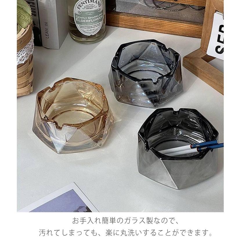 業務用 灰皿 ガラス 高級感 2個セット 北欧風 クリア 卓上灰皿 ガラス
