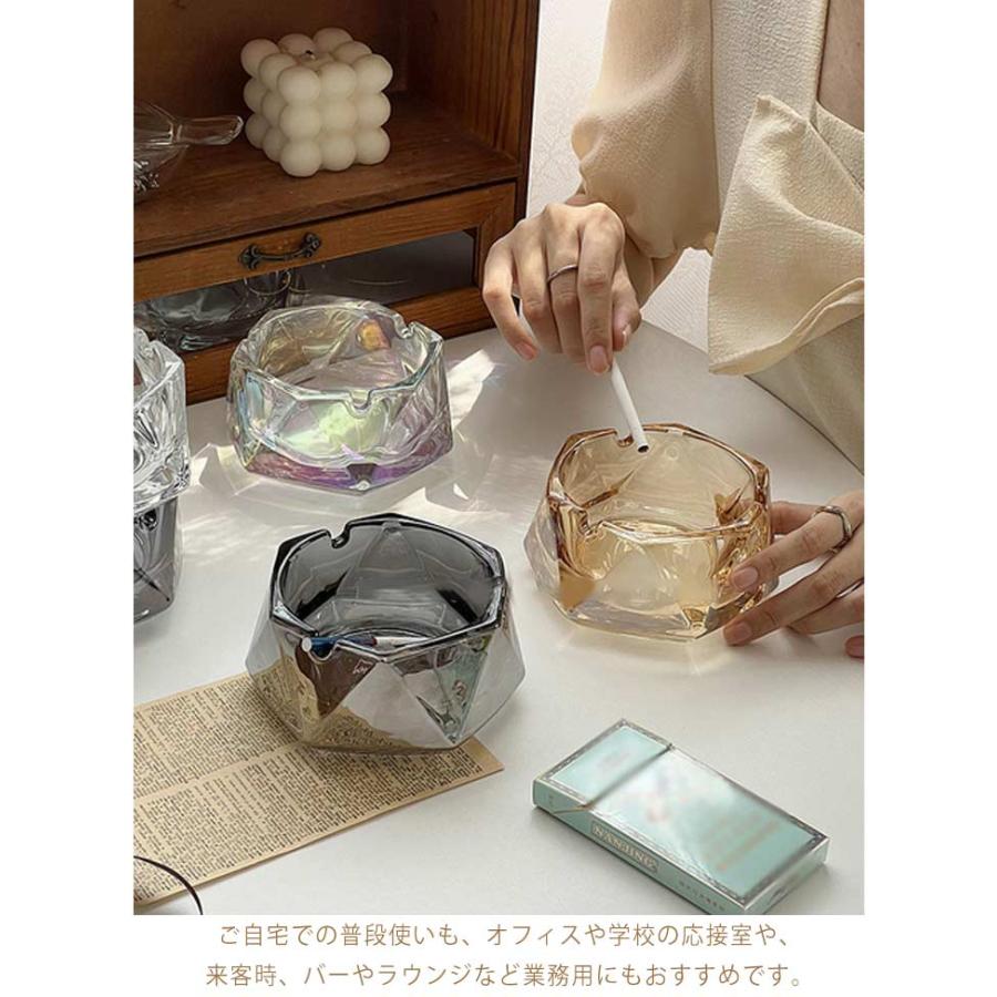 業務用 灰皿 ガラス 高級感 2個セット 北欧風 クリア 卓上灰皿 ガラス