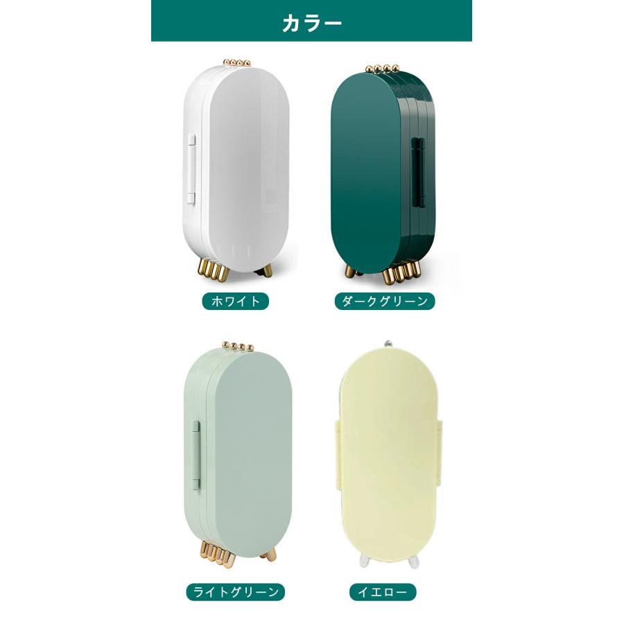 ジュエリーボックス 屏風型 4つ折り 大容量 鏡付き 携帯用 ネックレス