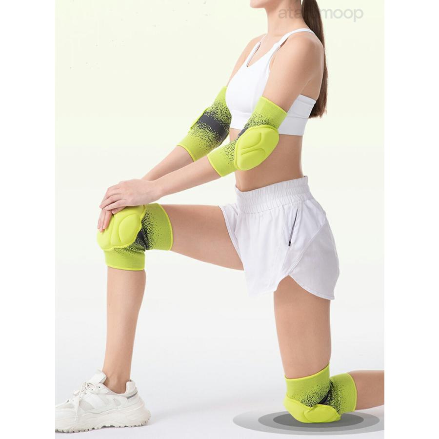 バレー 肘・膝あて バレーボール 膝用 肘サポーター パット付き バレー サポーター 4個