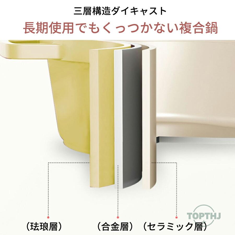 ホーロー鍋 両手 22cm 無水調理 カレー鍋 IH ガス オーブン対応 保温