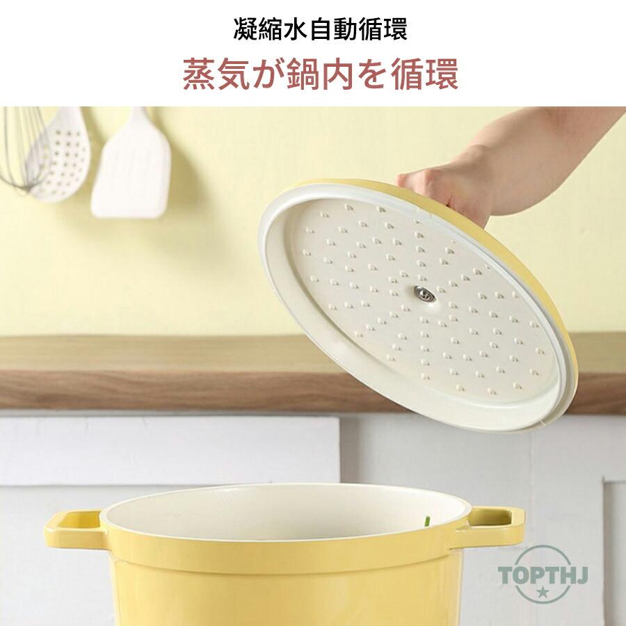 ホーロー鍋 両手 22cm 無水調理 カレー鍋 IH ガス オーブン対応 保温