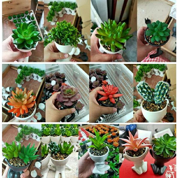 植木鉢 陶器 3号 2個セット 陶器鉢 セラミックス 人型の鉢 多肉植物鉢