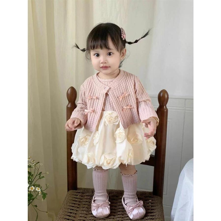 女の子 ボレロ ワンピース セットアップ ニット 子供服 キッズ