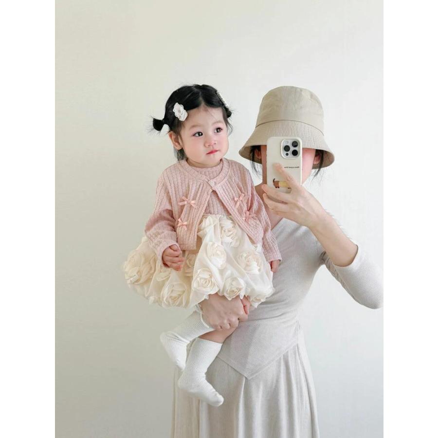 美品　プティマイン　サイズ120 子供用フォーマル　　ボレロ・ワンピースセット 女の子 ボレロ ワンピース セットアップ ニット 子供服 キッズ