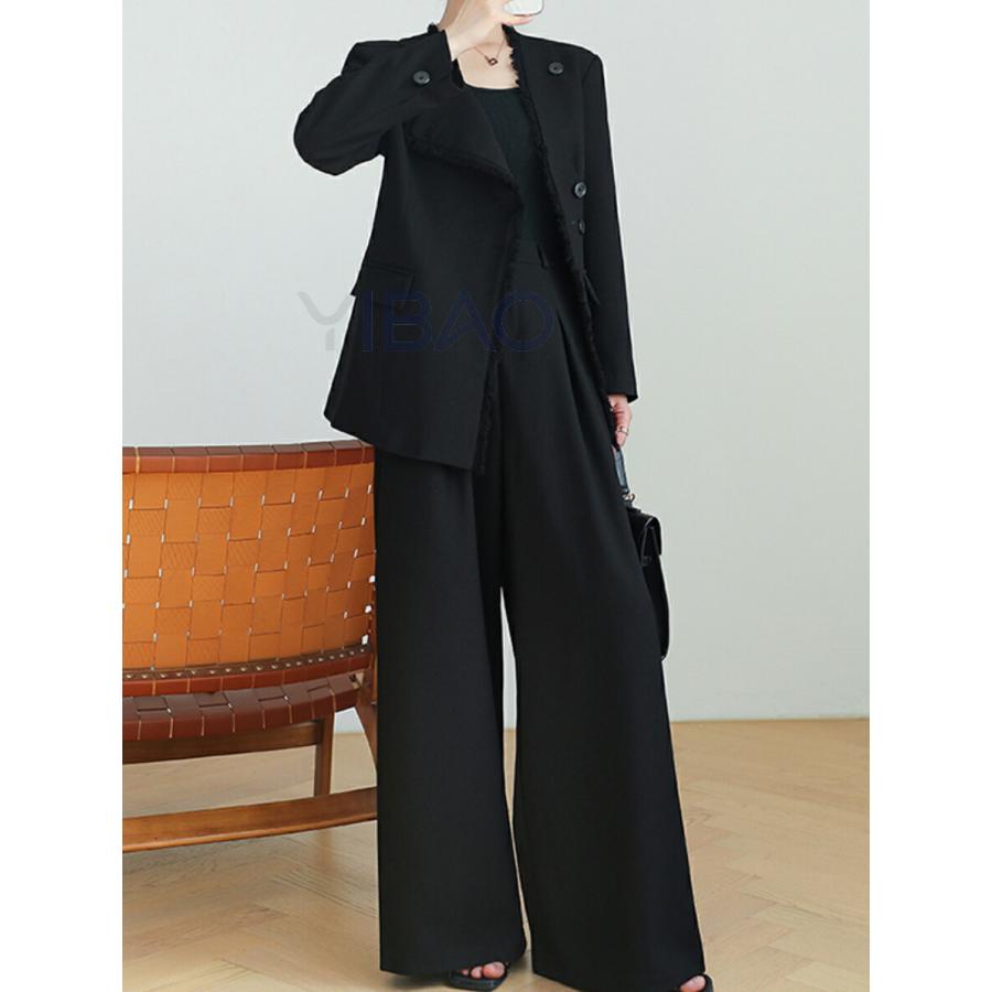 レディース　スーツ23区　大きいサイズ　ダブルのスーツでワイドパンツ スーツ レディース セットアップ パンツスーツ 大人 ジャケット&ワイド