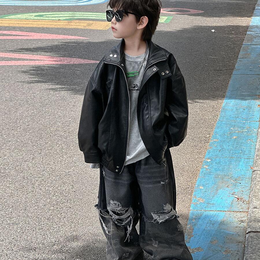 ジャケット 子供服 キッズ 男の子 女の子 ビッグシルエット 上品 細