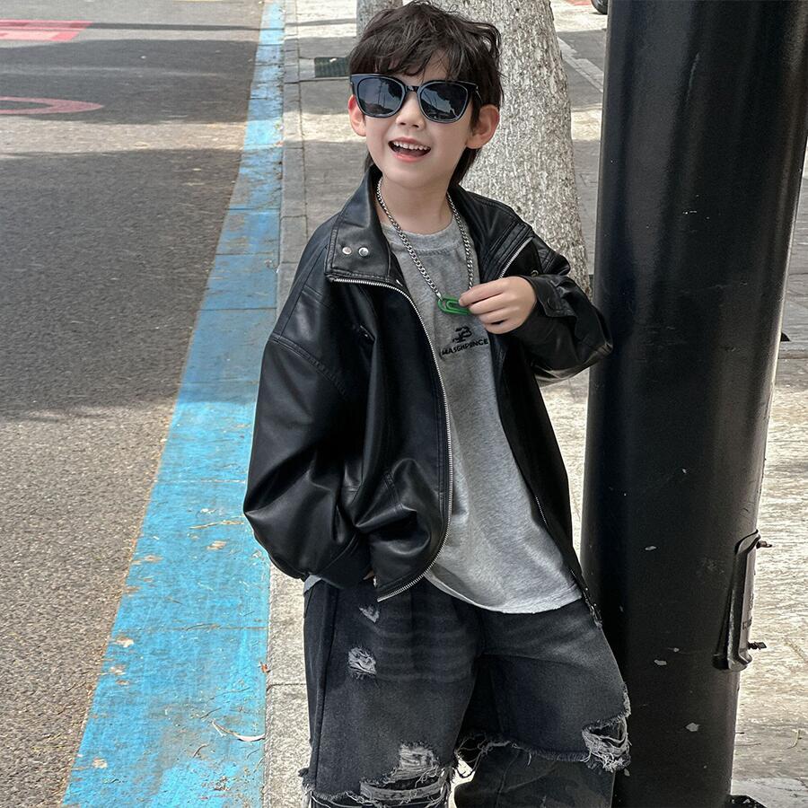 ジャケット 子供服 キッズ 男の子 女の子 ビッグシルエット 上品 細