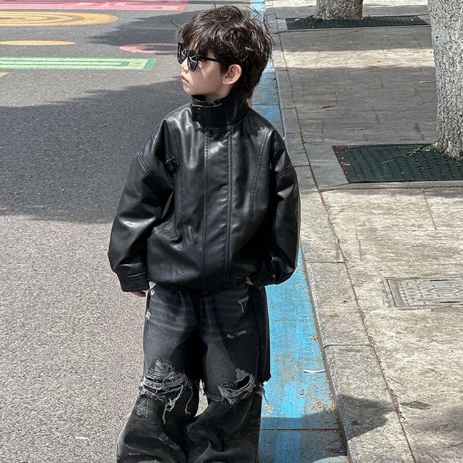 ジャケット 子供服 キッズ 男の子 女の子 ビッグシルエット 上品 細