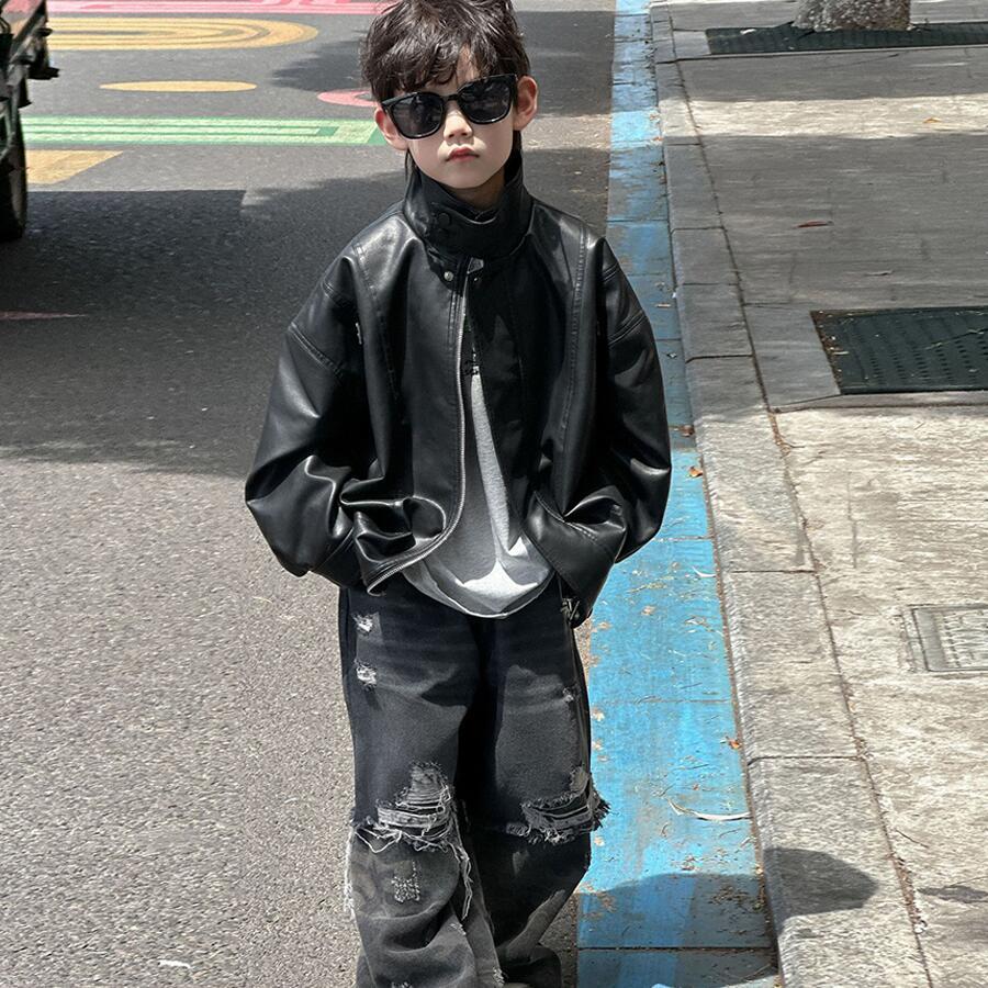 ジャケット 子供服 キッズ 男の子 女の子 ビッグシルエット 上品 細