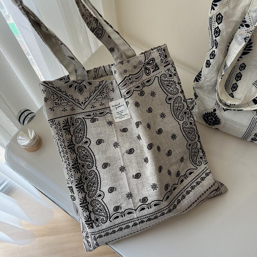ショルダーバッグ 綿麻の刺繍 トートバッグ ワンショルダー バック