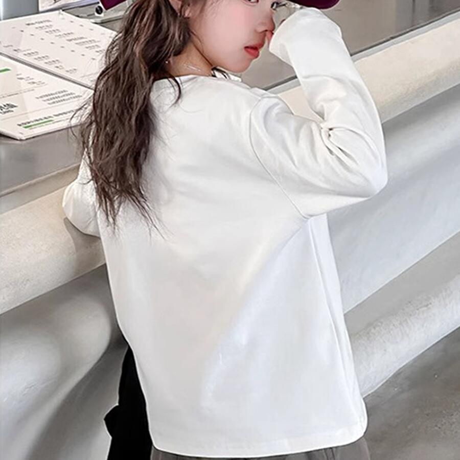 子供服 長袖Tシャツ 女の子 子供 T-shirt ジュニア 綿 春 夏 トップス