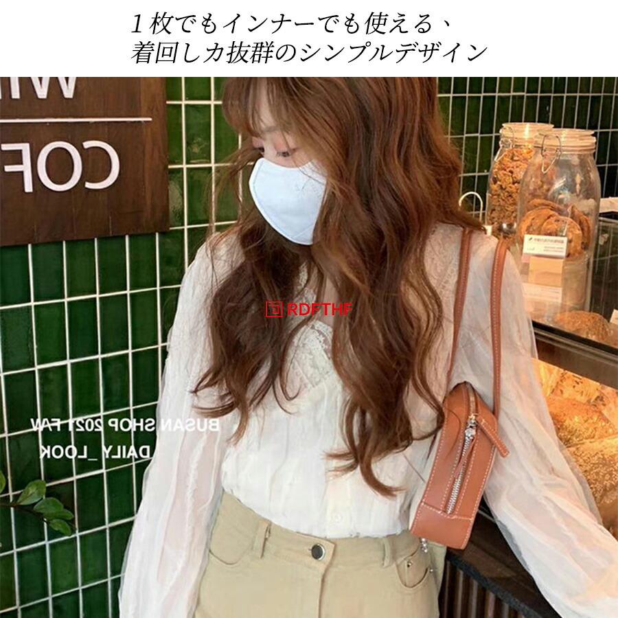 シフォンブラウス 七分袖 レディース シフォン ブラウス 長袖s m l xl