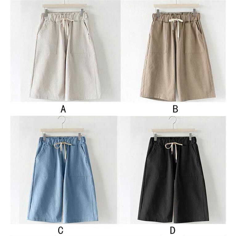 ハーフパンツ 半ズボン 膝丈 レディース ボトムス ウエストゴム