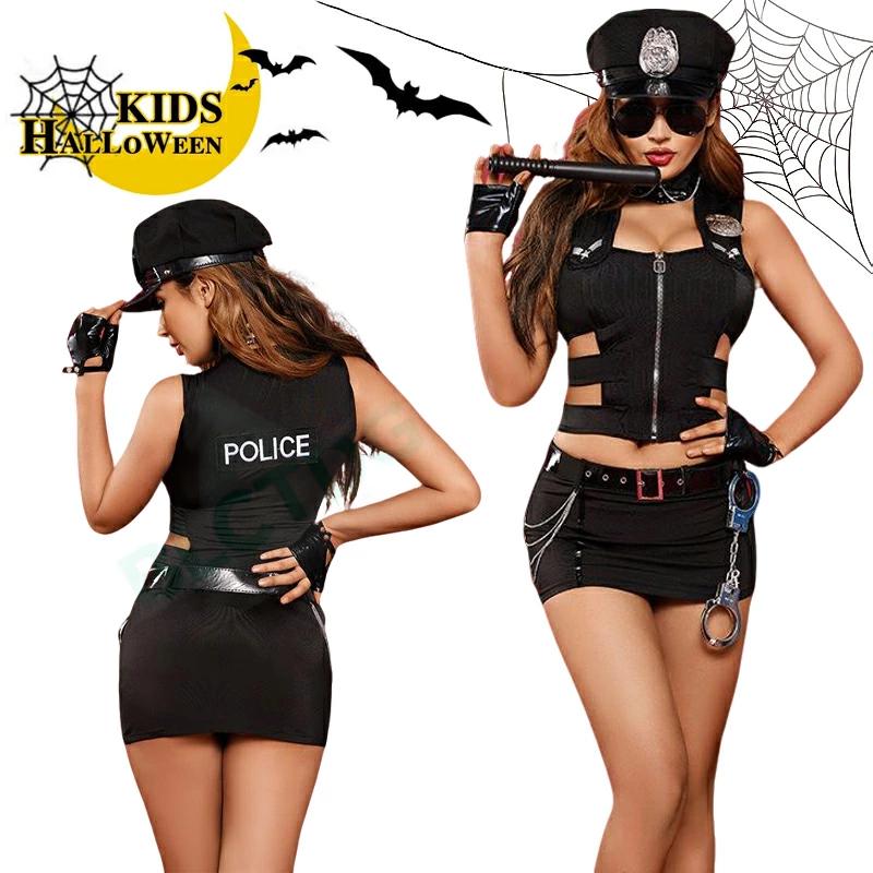 ハロウィン コスプレ ポリス ミニスカポリス 警察 警官 衣装 シャツ