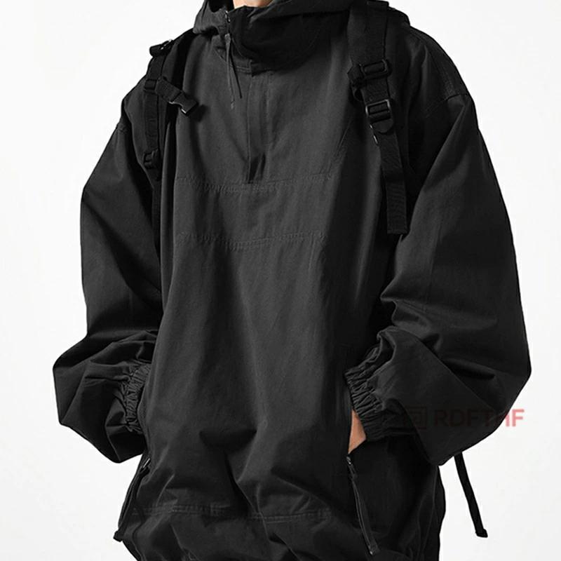 綿アノラックパーカー メンズ プルオーバー ジャケット 綿100