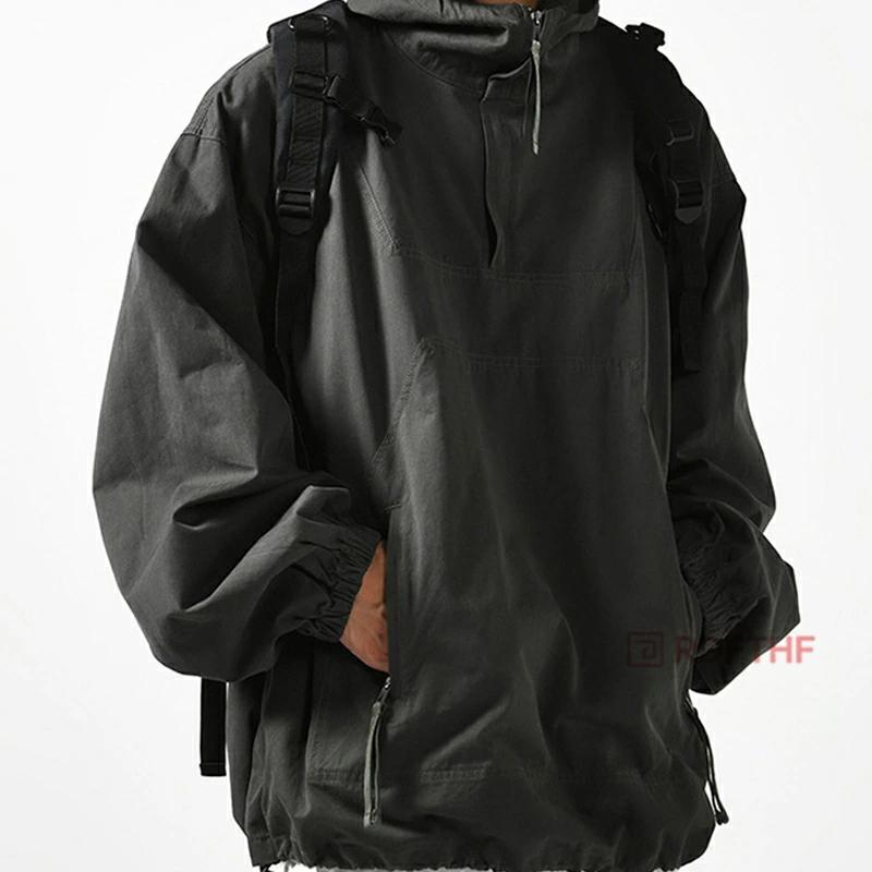 綿アノラックパーカー メンズ プルオーバー ジャケット 綿100